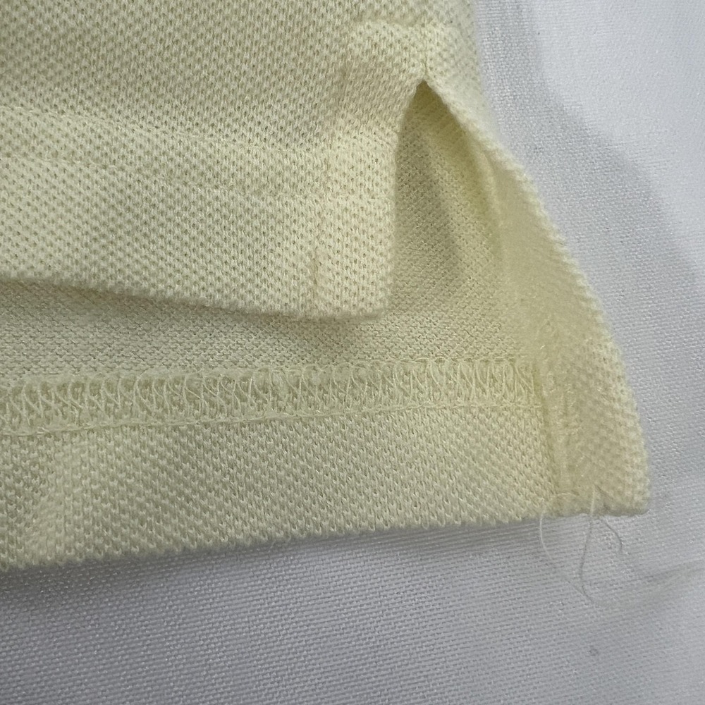 Lacoste Polo Shirt Mens Large Yellow Pique Cotton Croc Logo Short Sleeve - Picture 6 of 13